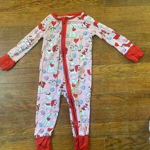 Little Sleepies Pink and Red Kids Footie